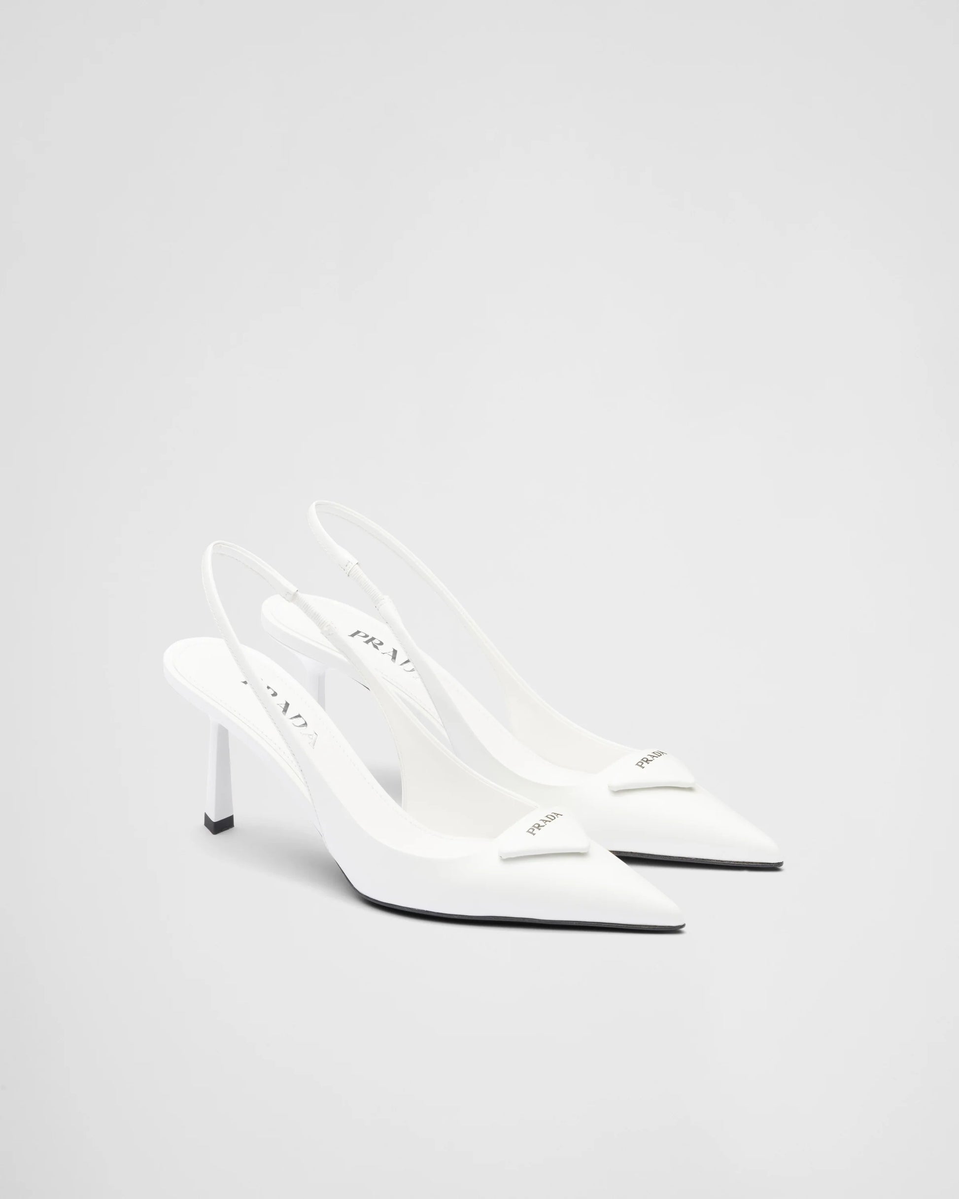 Brushed leather slingback pumps