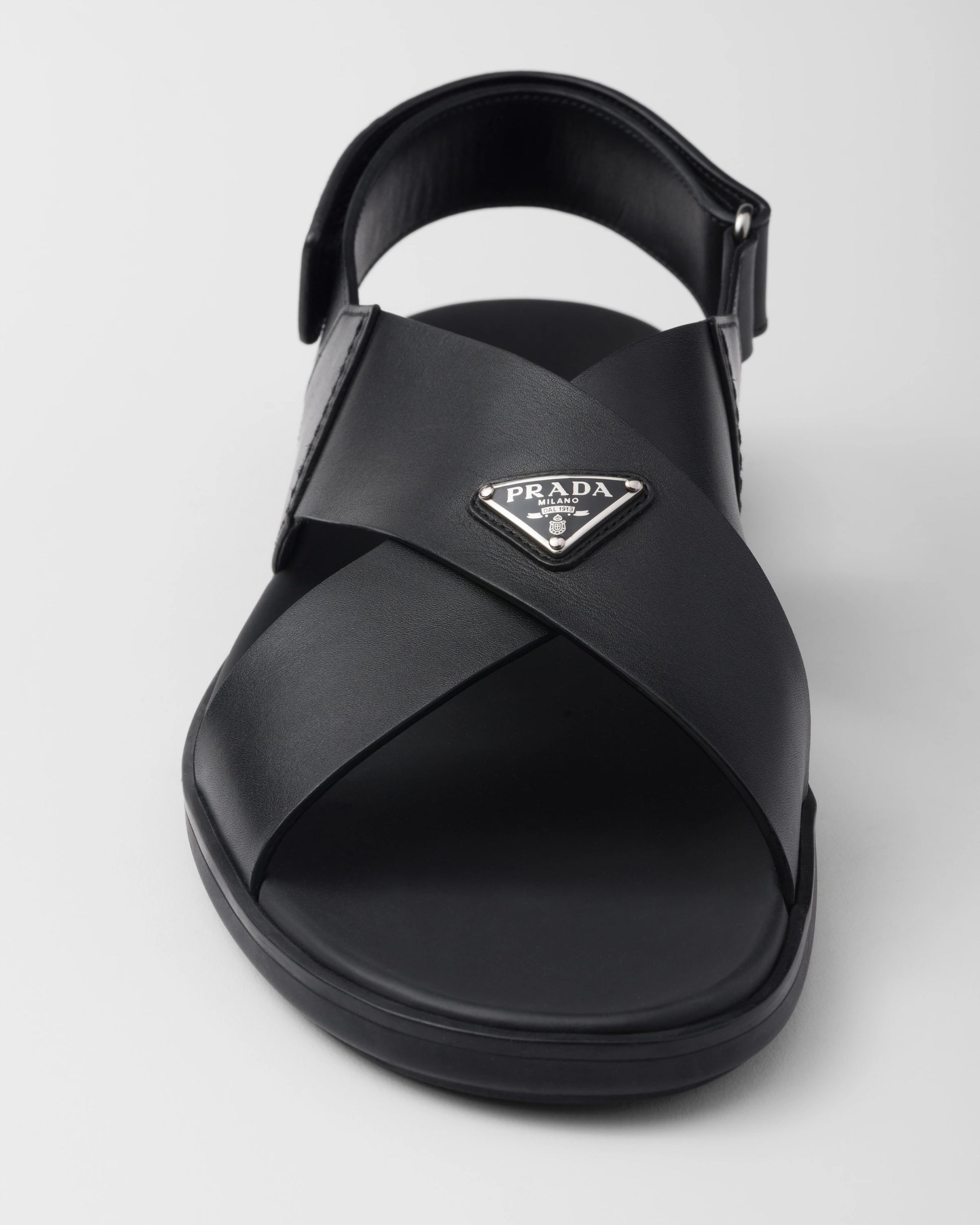 Crisscross leather sandals