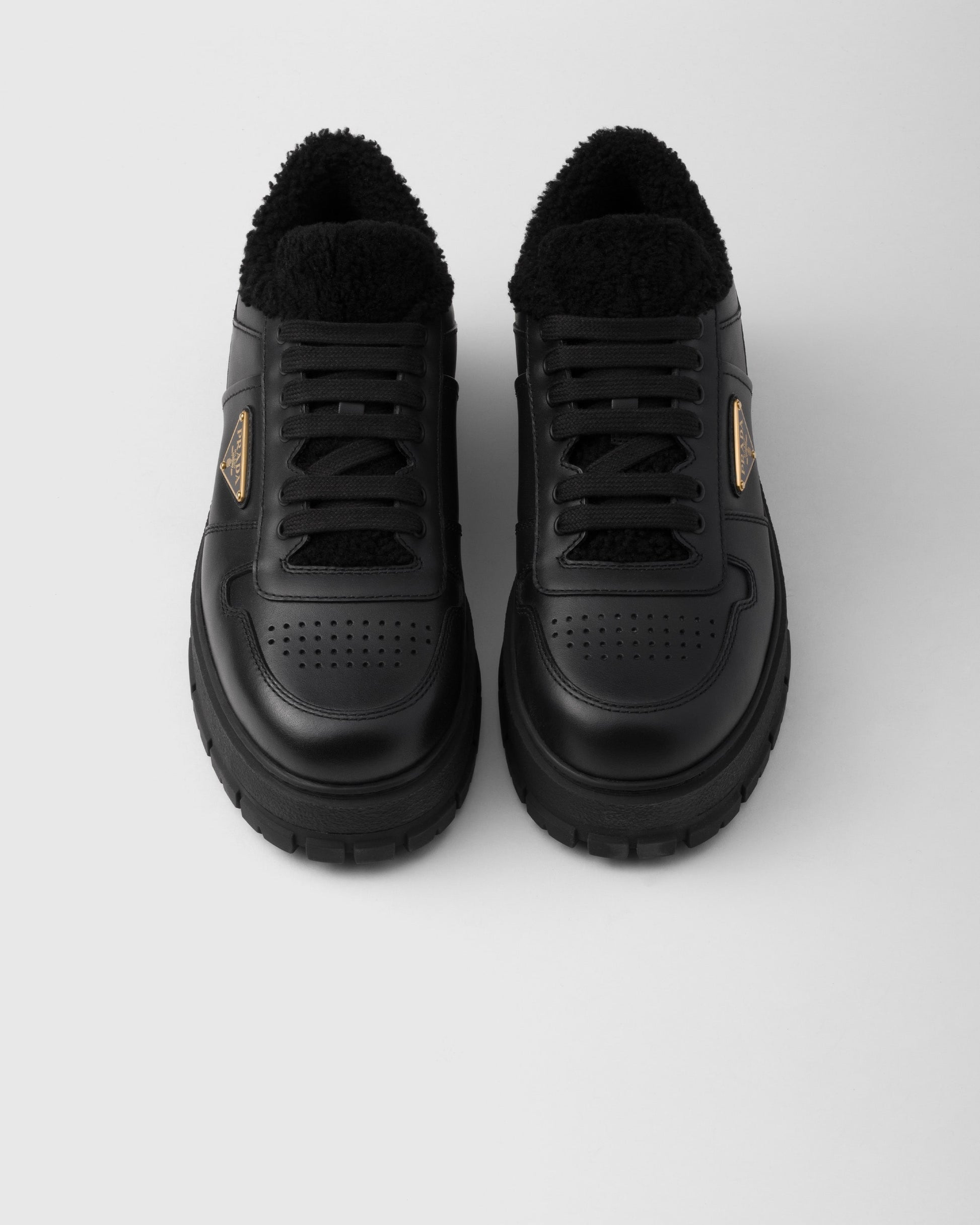 Leather laced sneakers