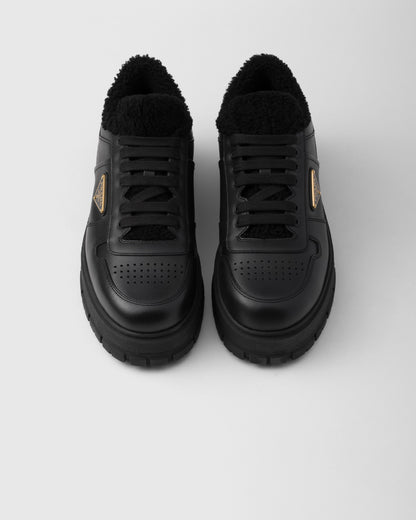 Leather laced sneakers