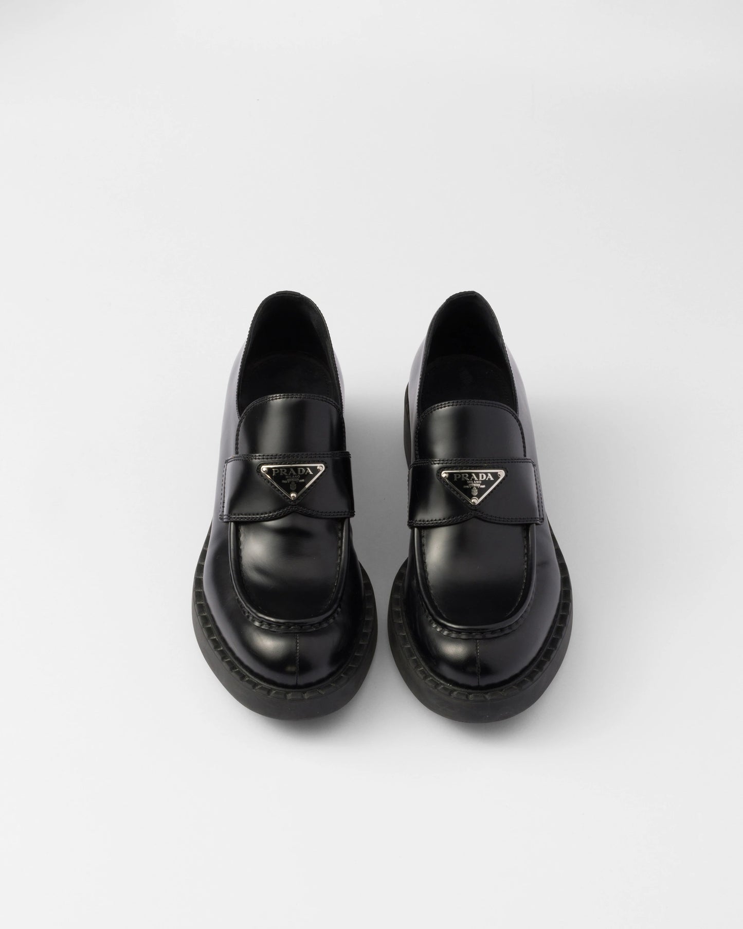 Chocolate brushed leather loafers
