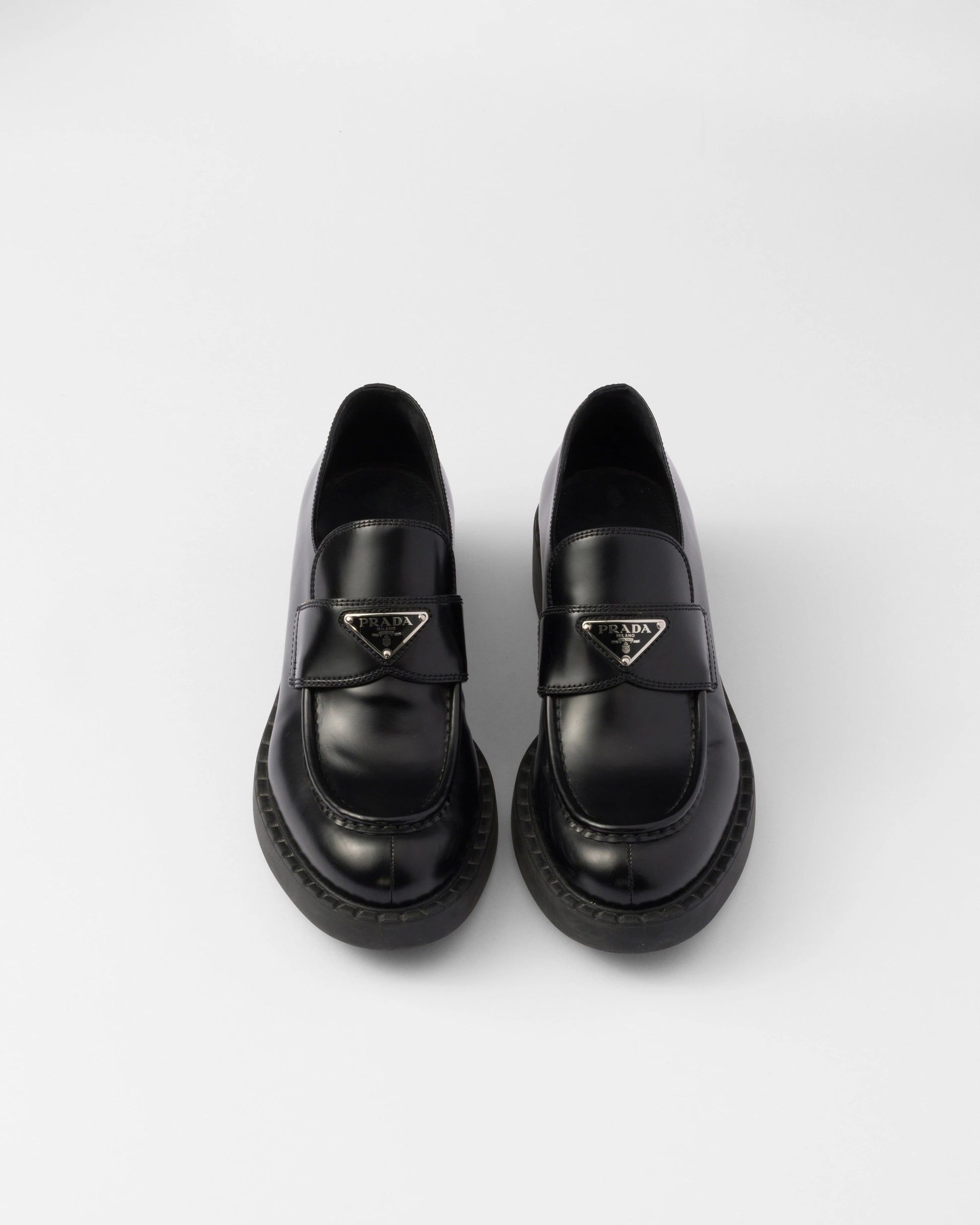 Chocolate brushed leather loafers