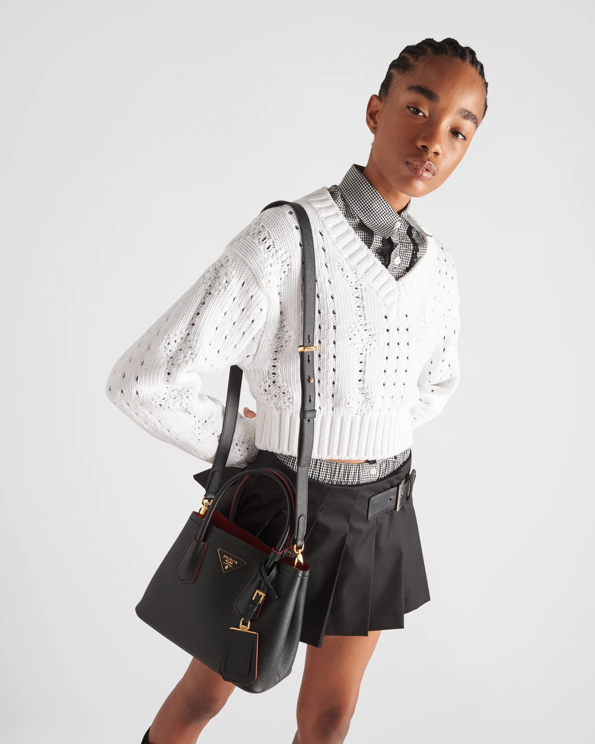 Prada Double small Saffiano leather bag