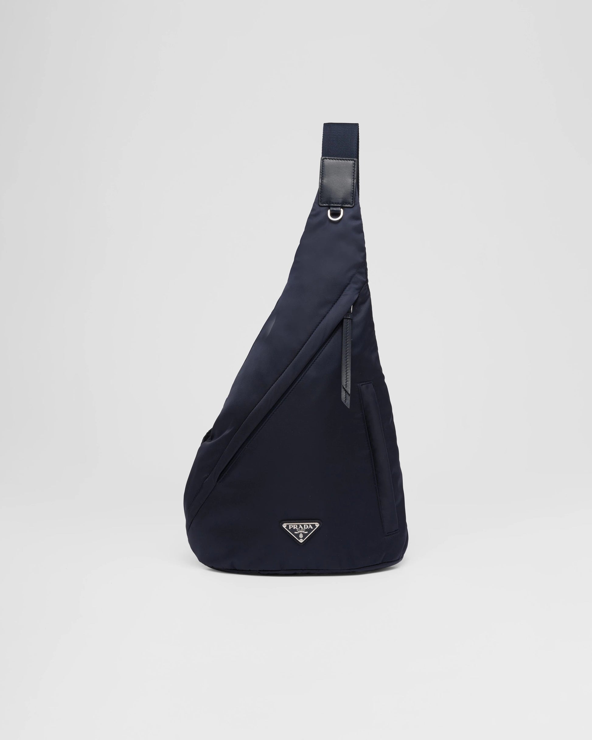 Re-Nylon and leather backpack