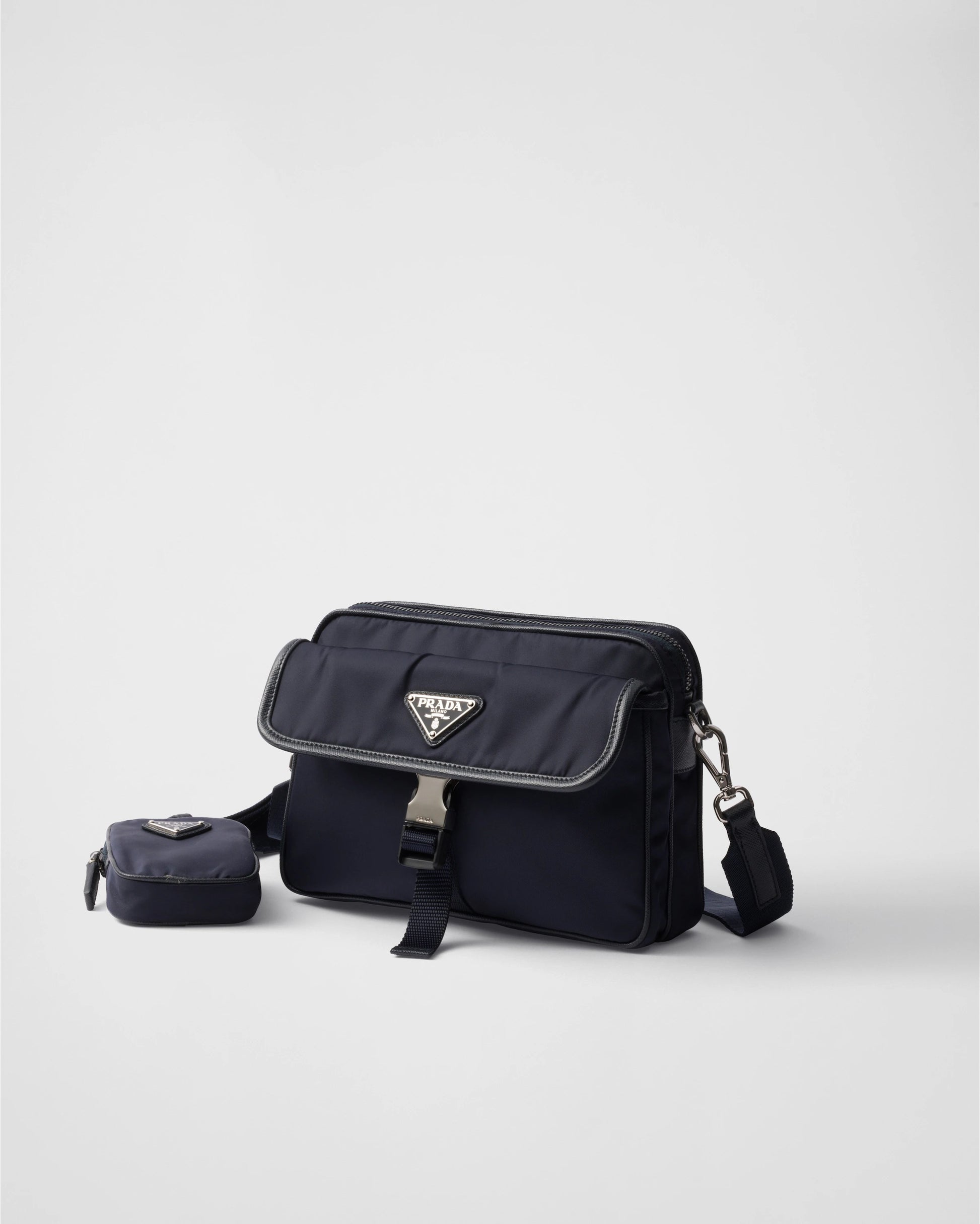Re-Nylon and Saffiano leather shoulder bag