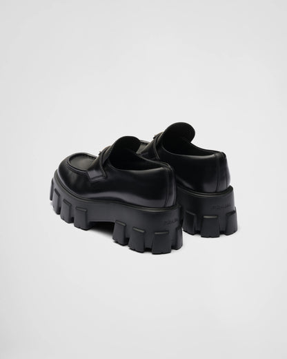 Brushed leather Monolith loafers