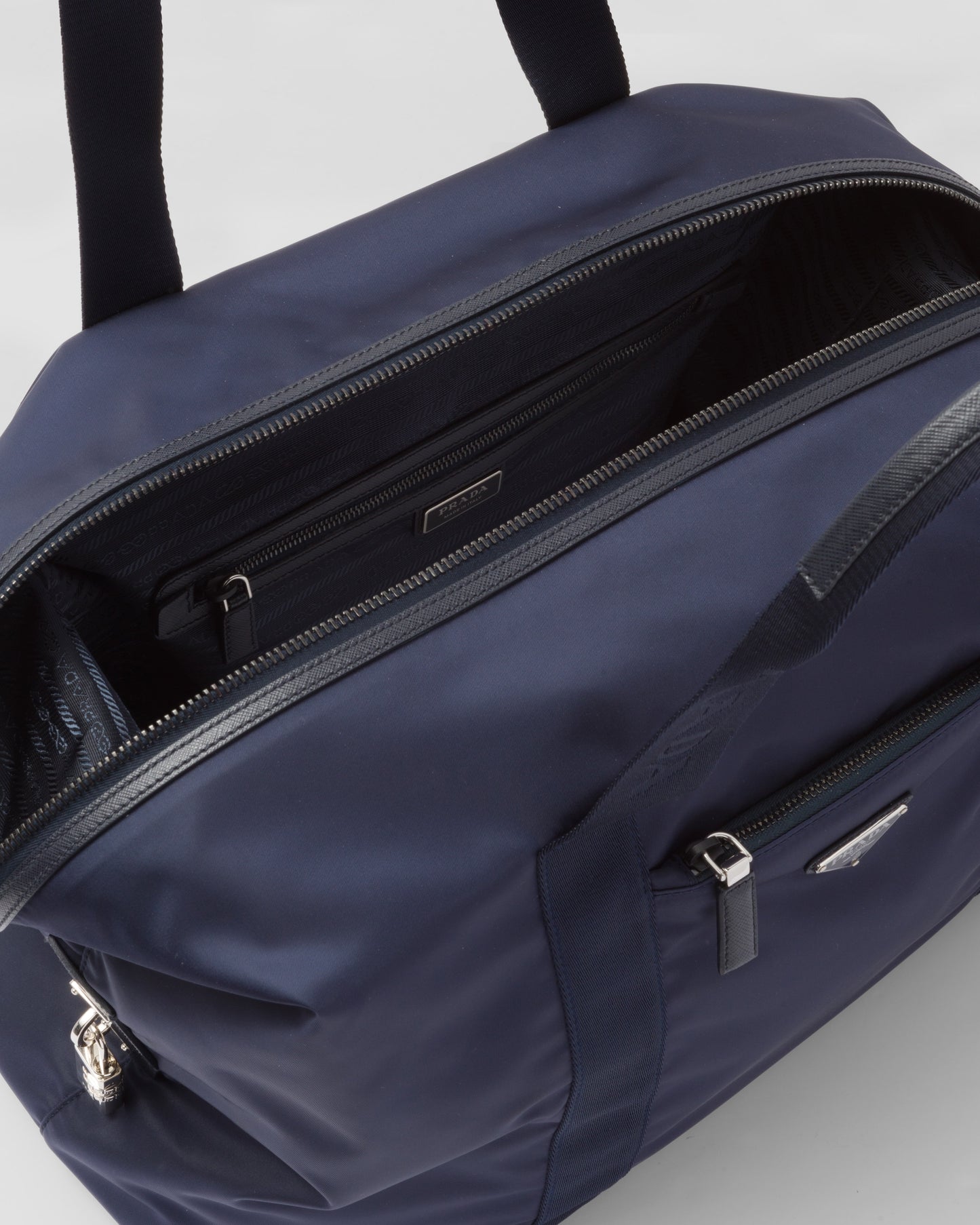 Re-Nylon and Saffiano leather duffle bag