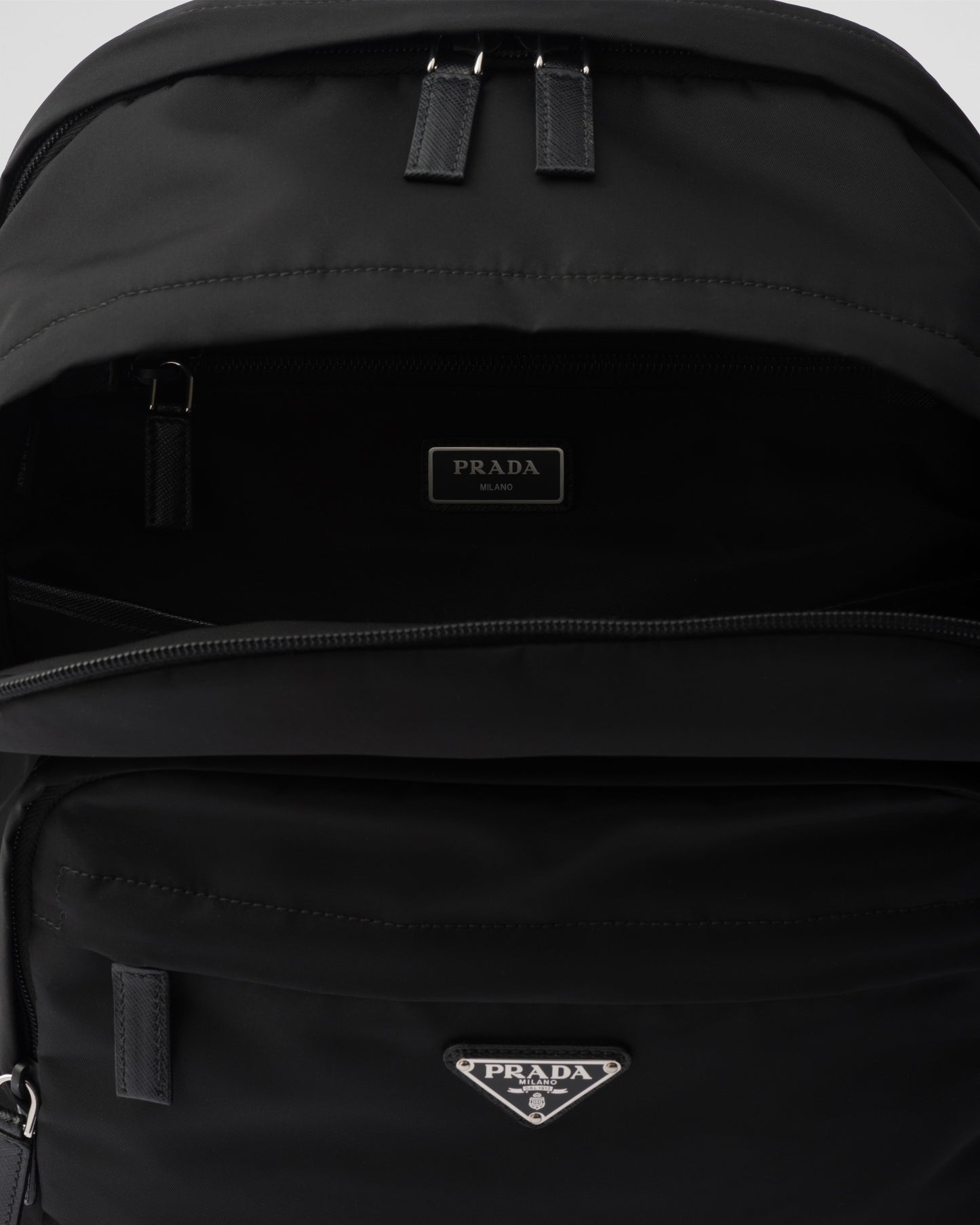 Re-Nylon and Saffiano leather backpack