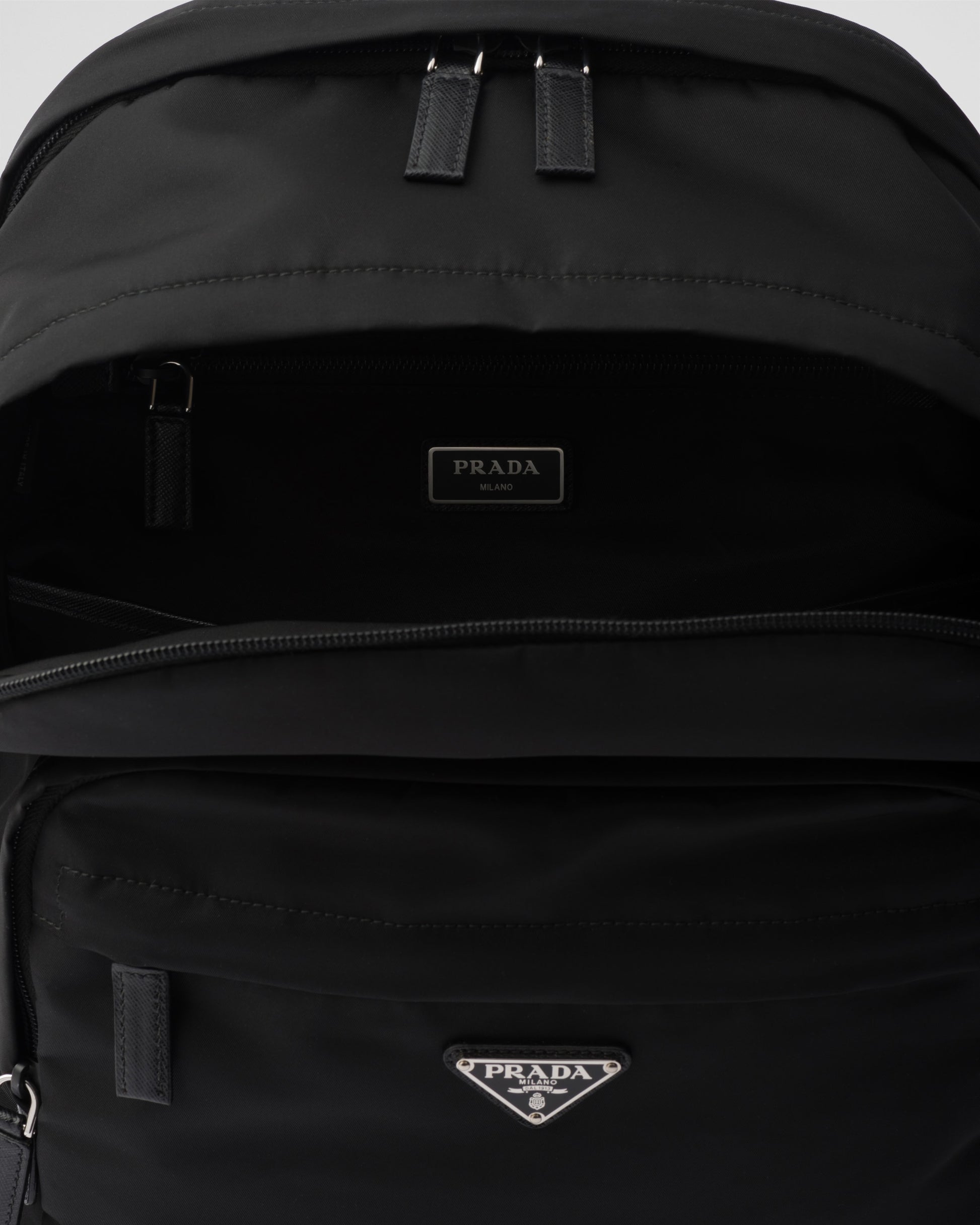 Re-Nylon and Saffiano leather backpack