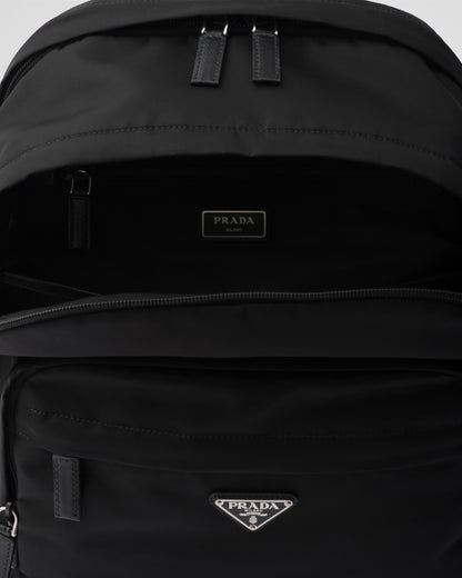 Re-Nylon and Saffiano leather backpack