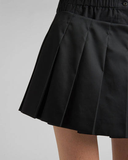 Pleated Re-Nylon miniskirt
