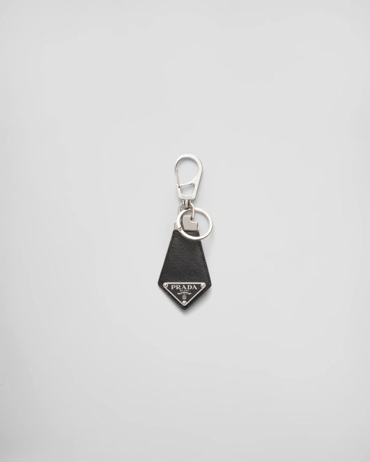 Saffiano leather keychain