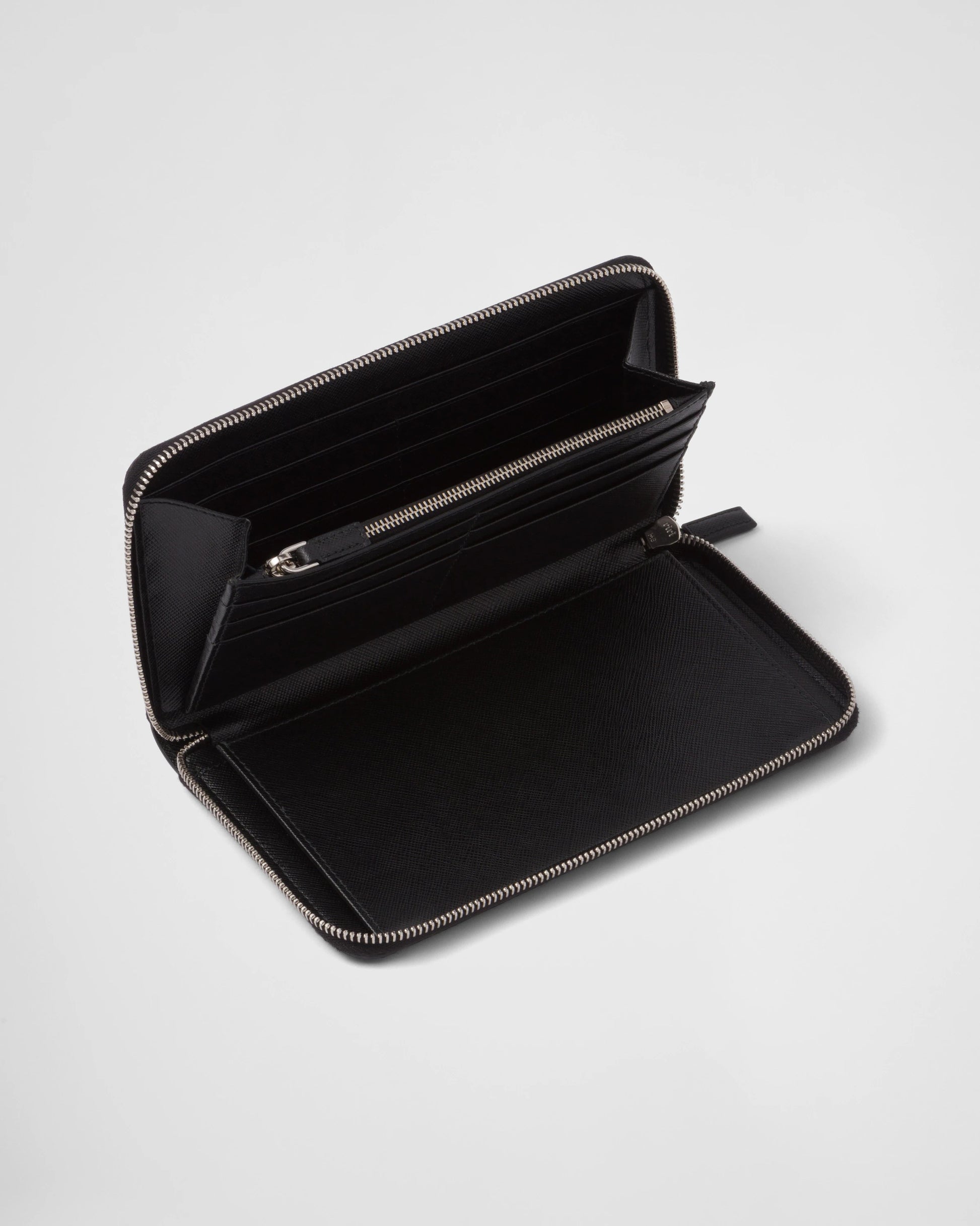Saffiano leather zip around wallet