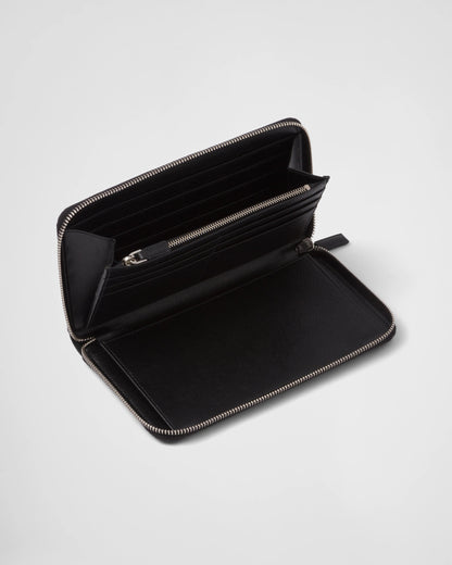 Saffiano leather zip around wallet