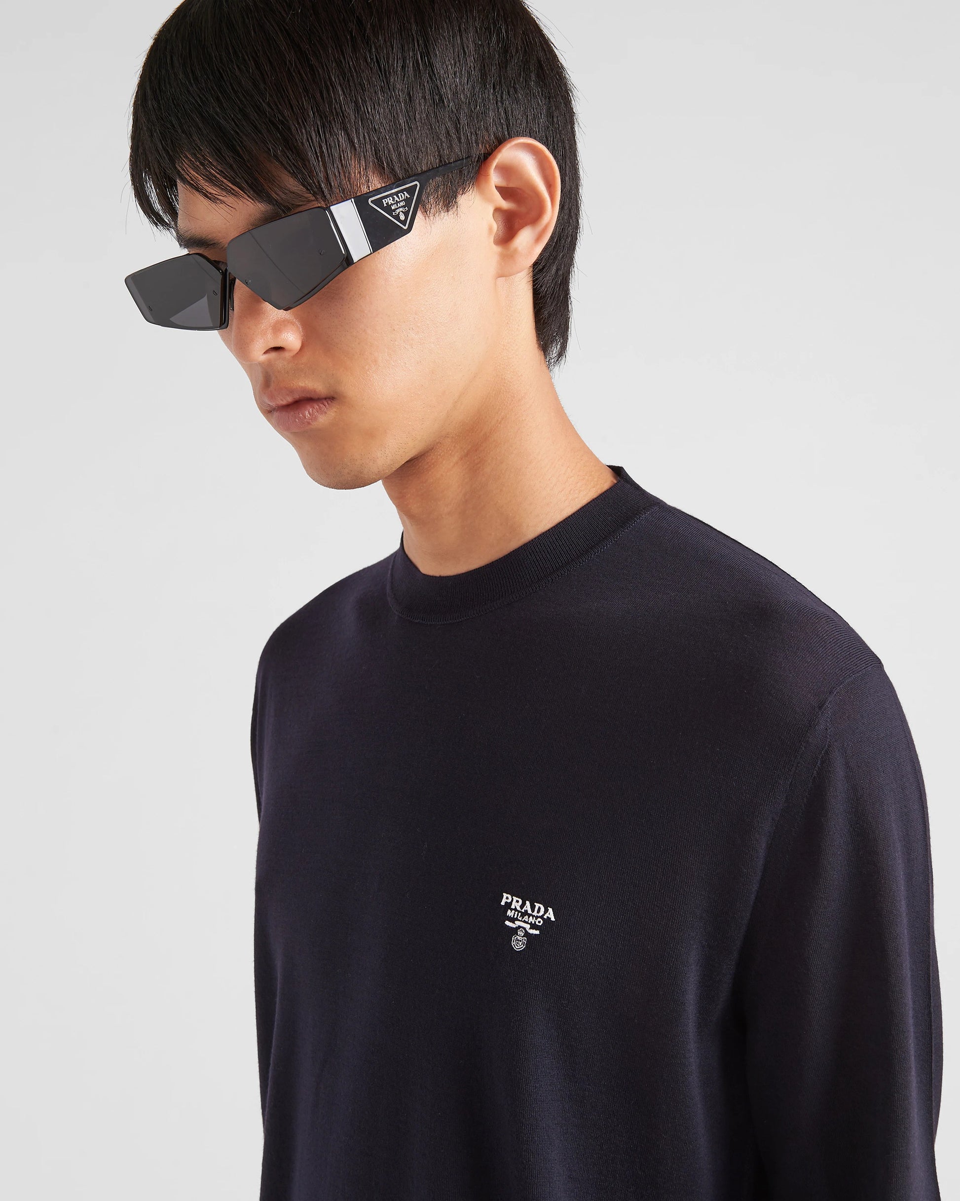 Superfine wool crew-neck sweater