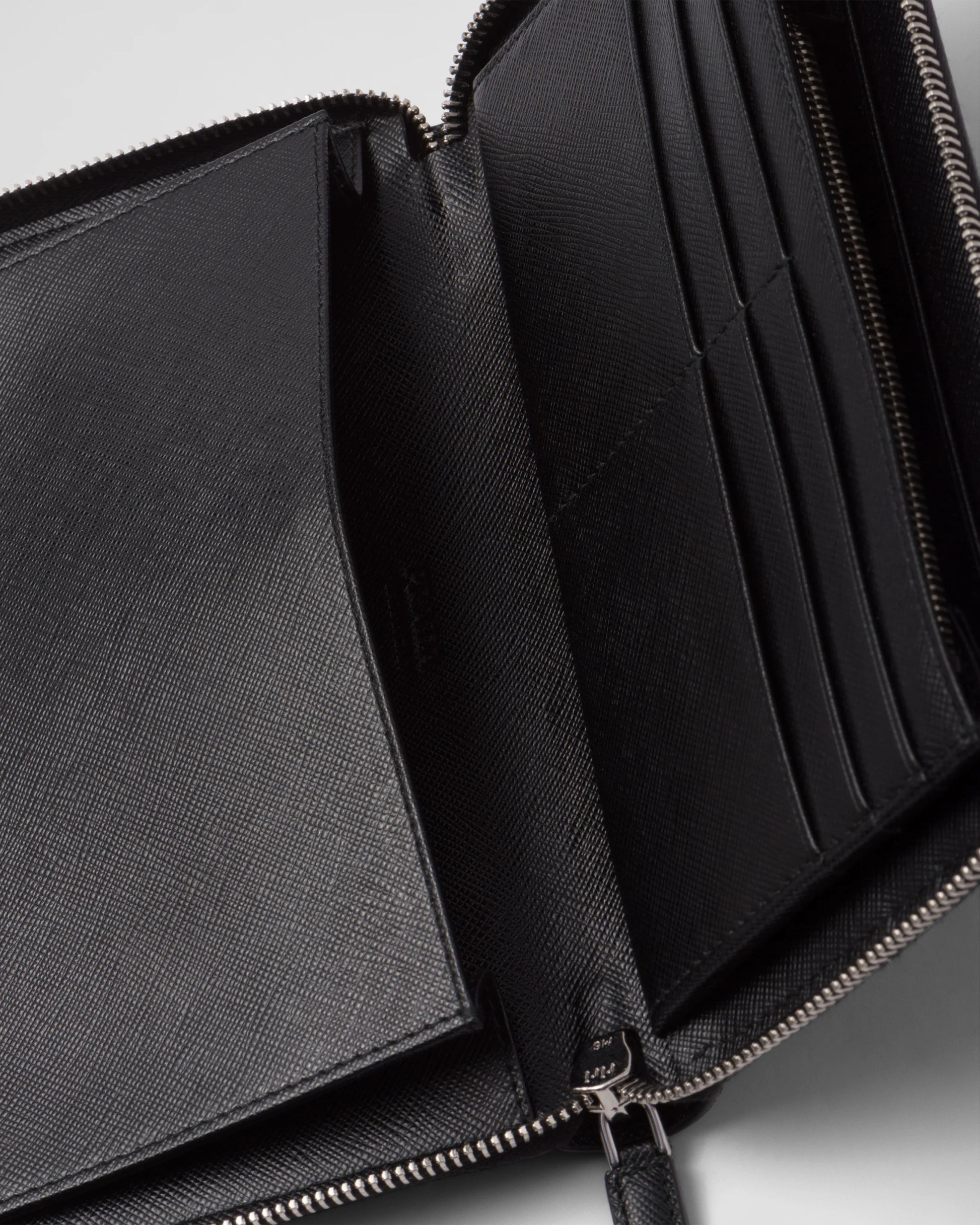 Saffiano leather zip around wallet