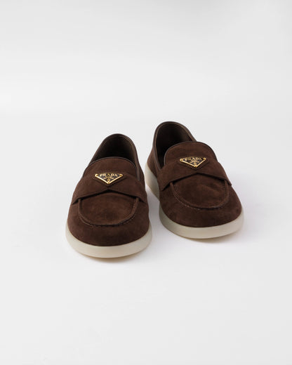 Suede leather loafers