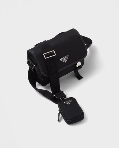 Re-Nylon and Saffiano leather shoulder bag