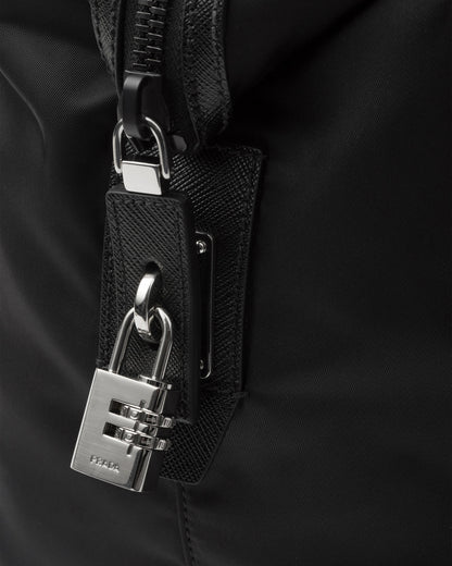Re-Nylon and Saffiano leather duffle bag