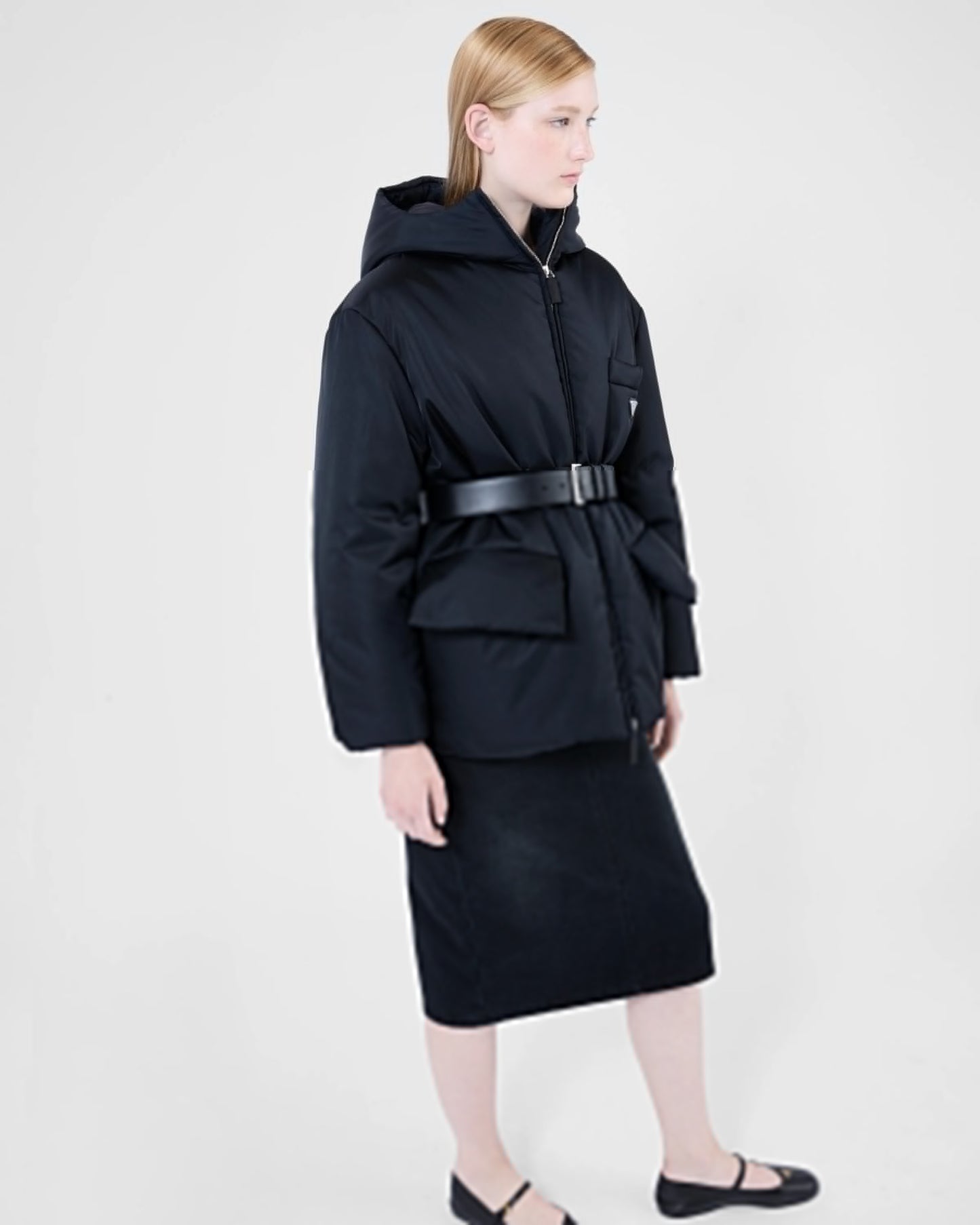 Re-Nylon hooded down jacket