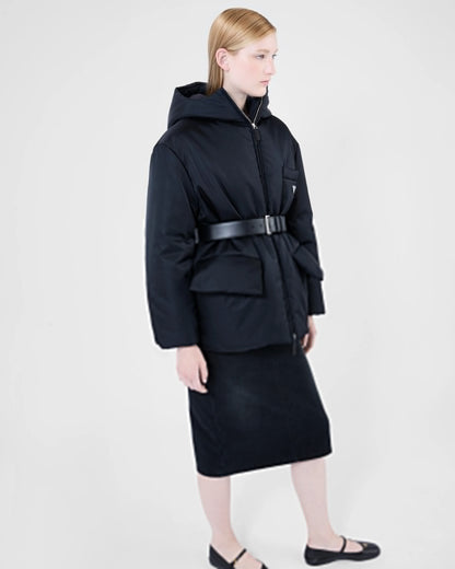 Re-Nylon hooded down jacket