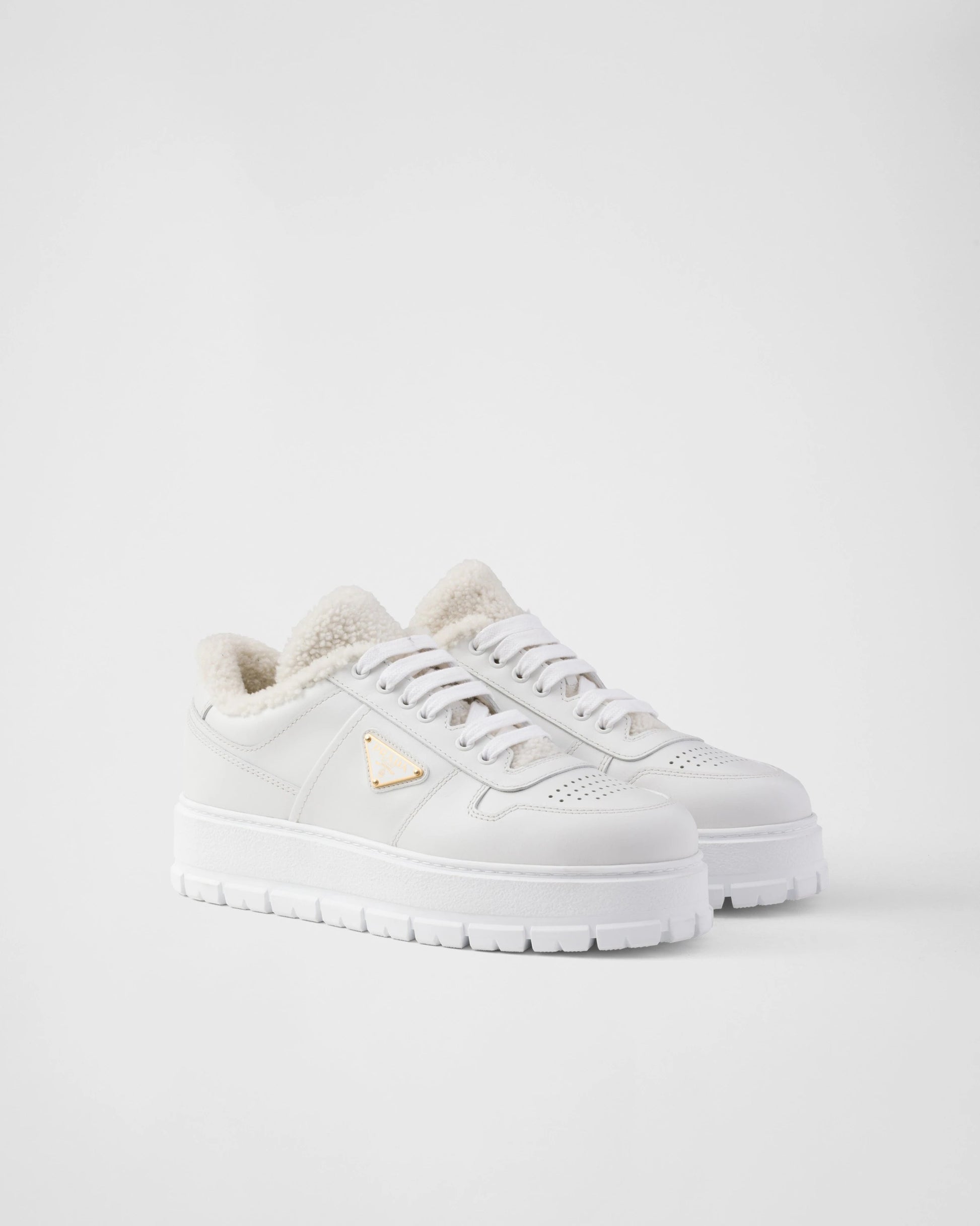 Leather laced sneakers