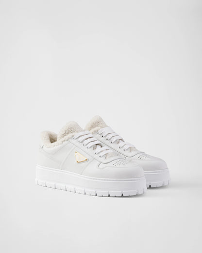 Leather laced sneakers