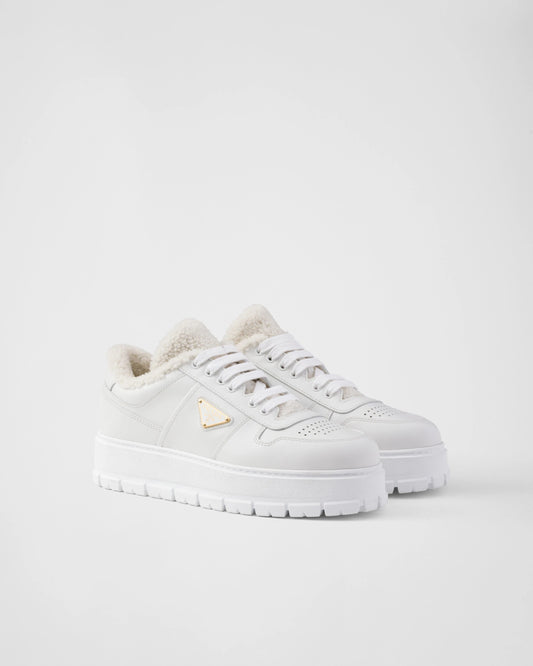 Leather laced sneakers