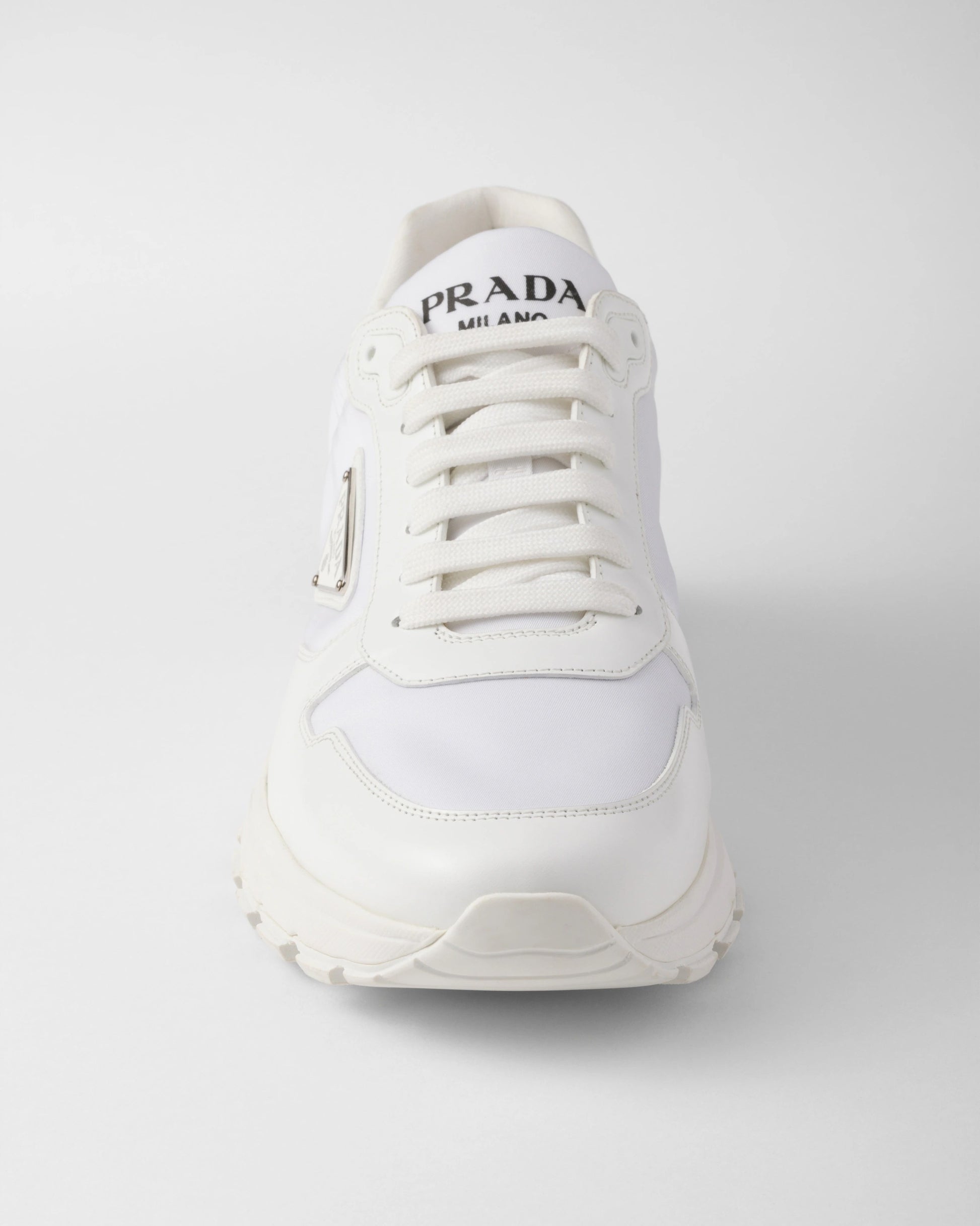 Prax 01 Re-Nylon and brushed leather sneakers