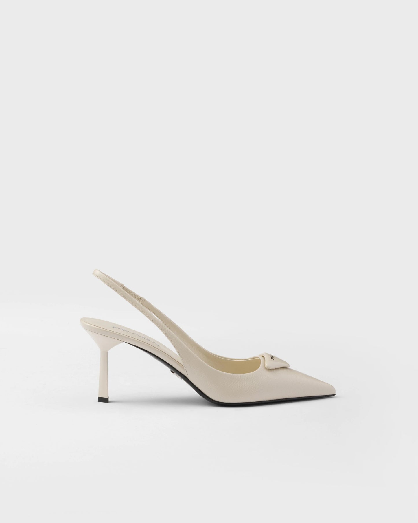 Saffiano patent leather slingback pumps