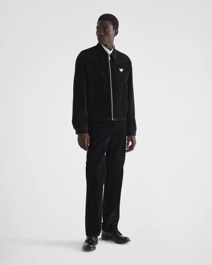 Cotton velvet blouson jacket