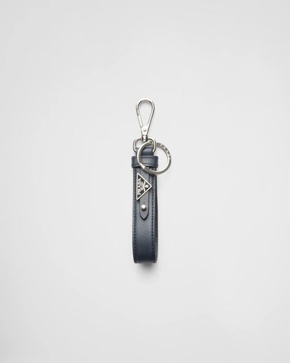 Saffiano leather keychain