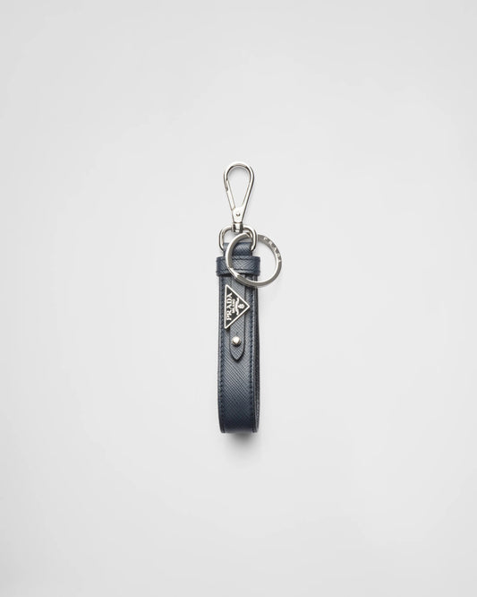 Saffiano leather keychain