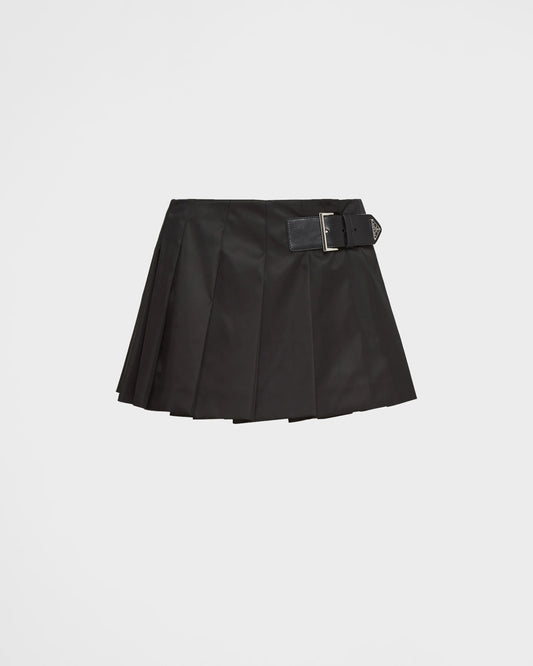 Pleated Re-Nylon miniskirt