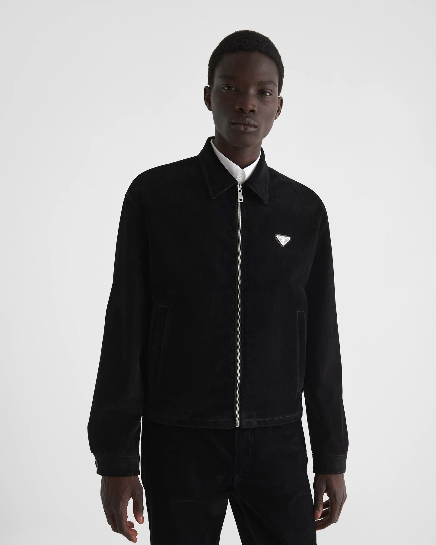 Cotton velvet blouson jacket
