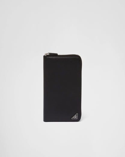 Saffiano leather zip around wallet