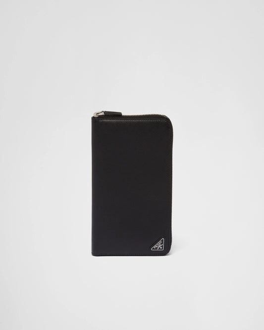 Saffiano leather zip around wallet