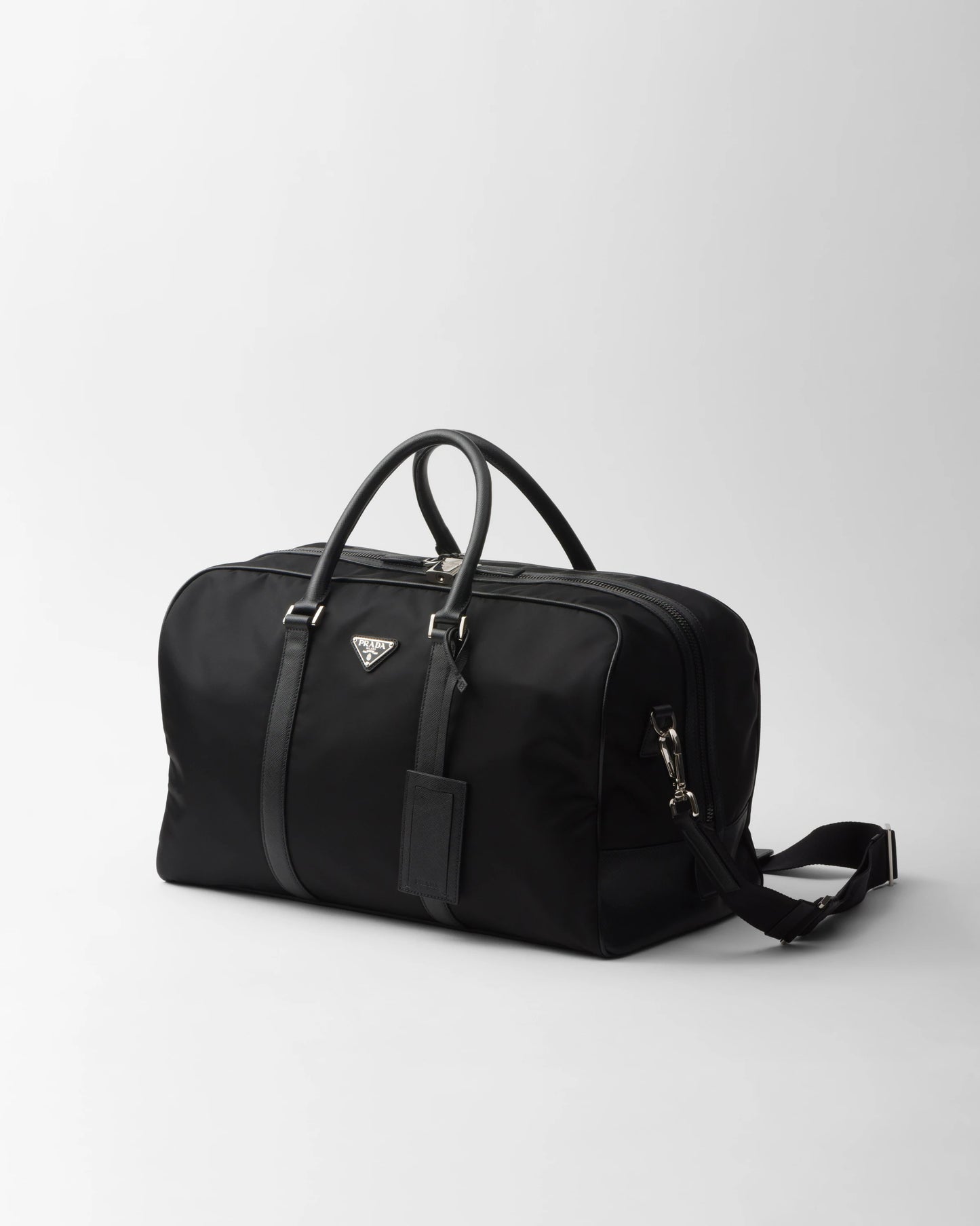Re-Nylon and Saffiano leather duffel bag