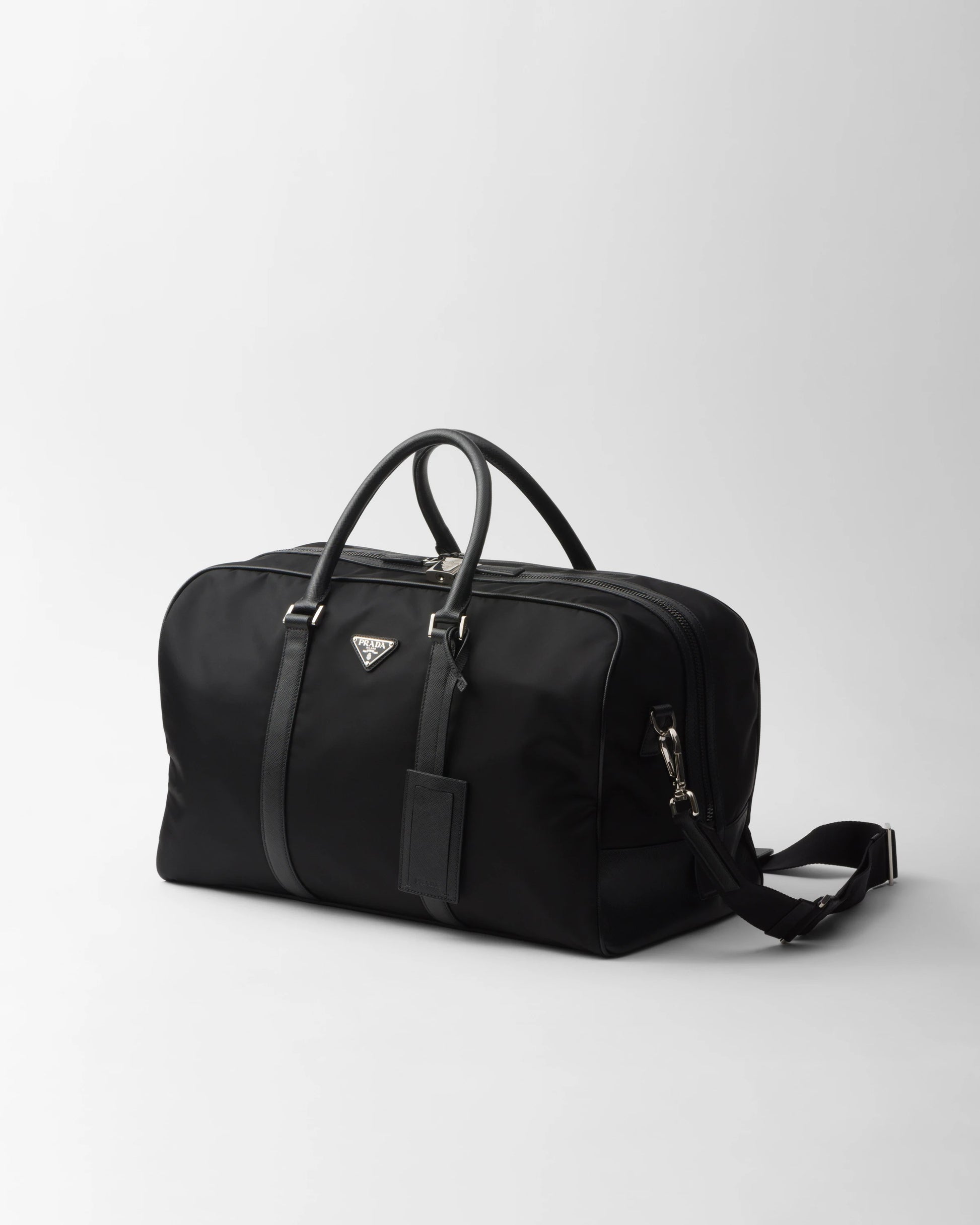 Re-Nylon and Saffiano leather duffel bag