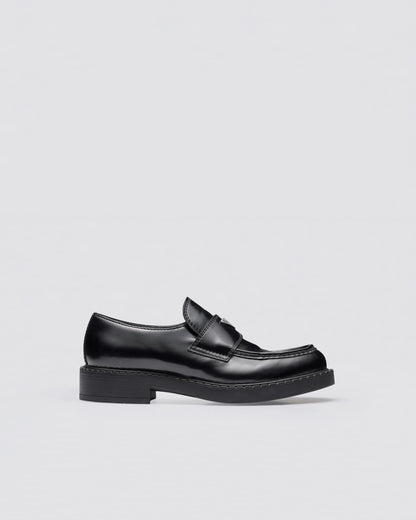 Chocolate brushed leather loafers