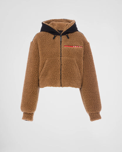 Cropped double fleece jacket