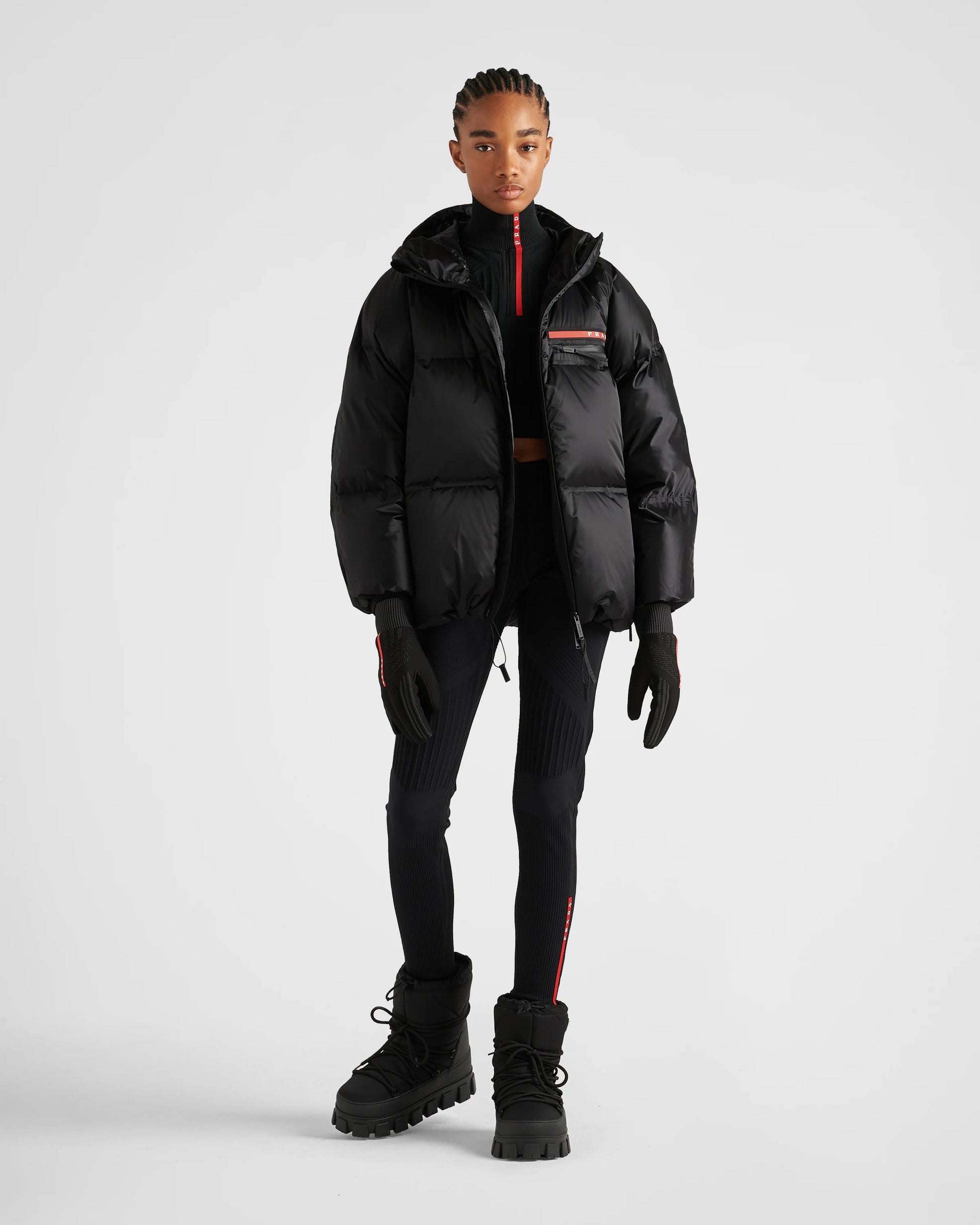 Oversized technical Re-Nylon down jacket
