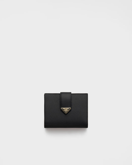 Small Saffiano and smooth leather wallet