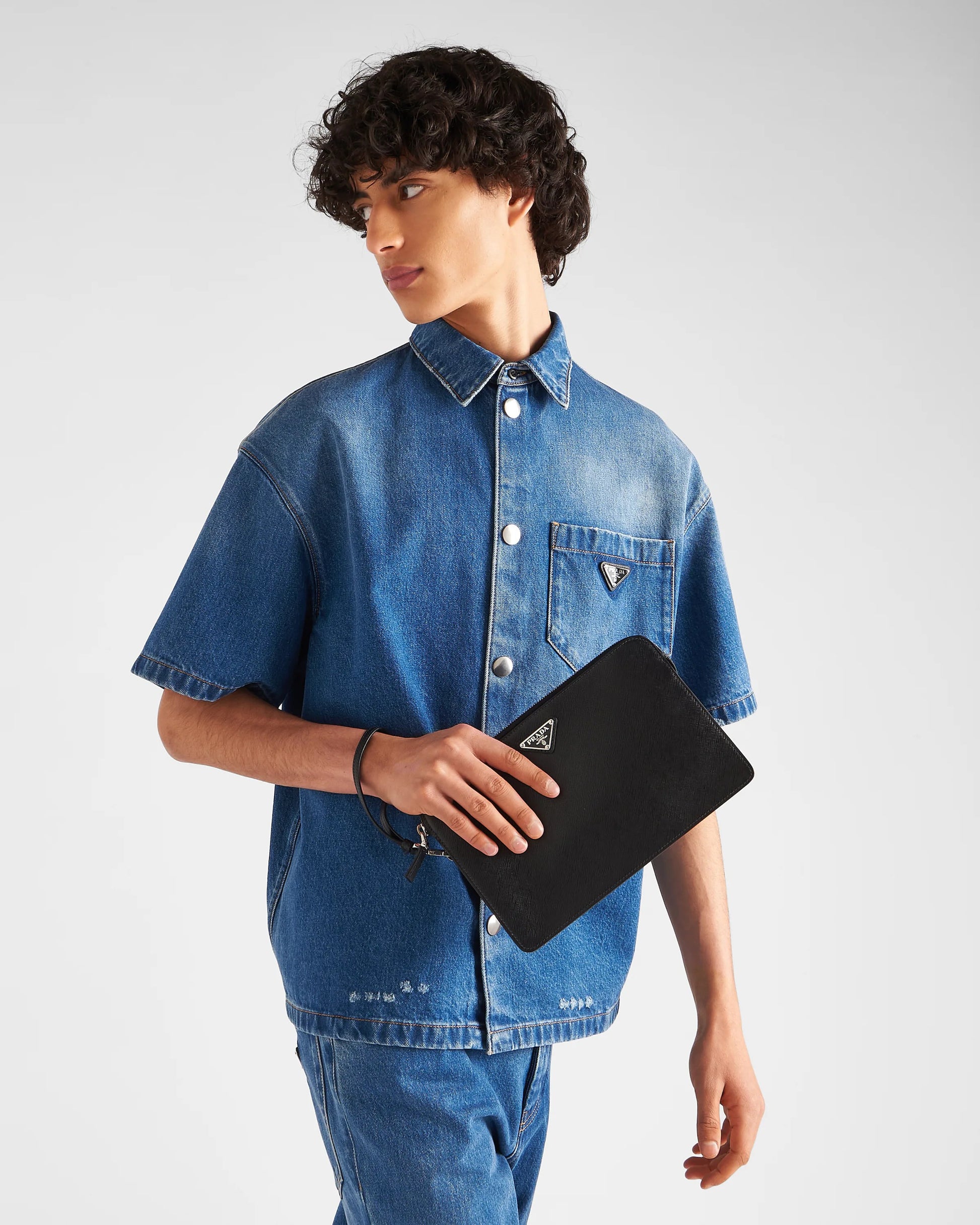 Saffiano leather pouch