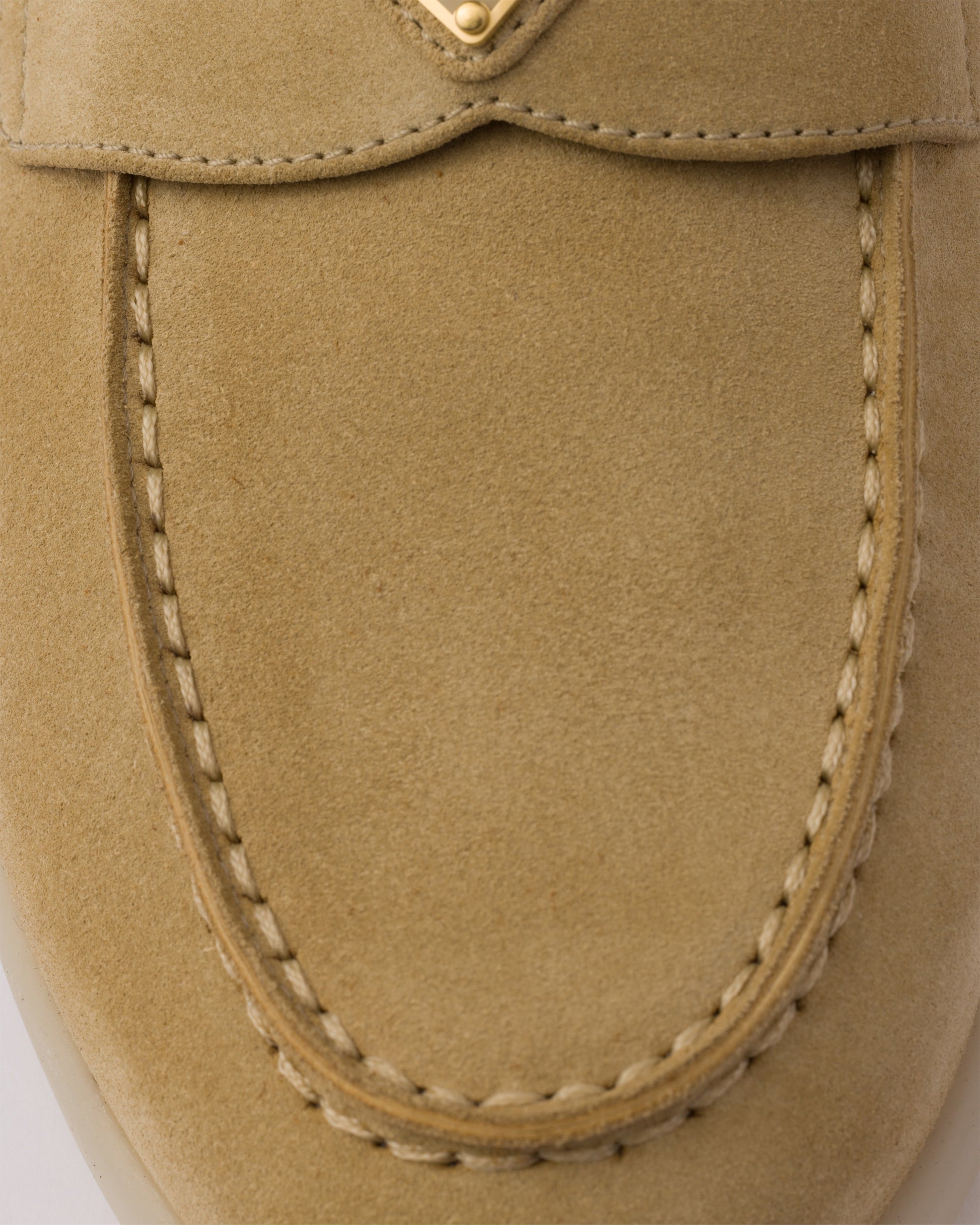 Suede and shearling loafers