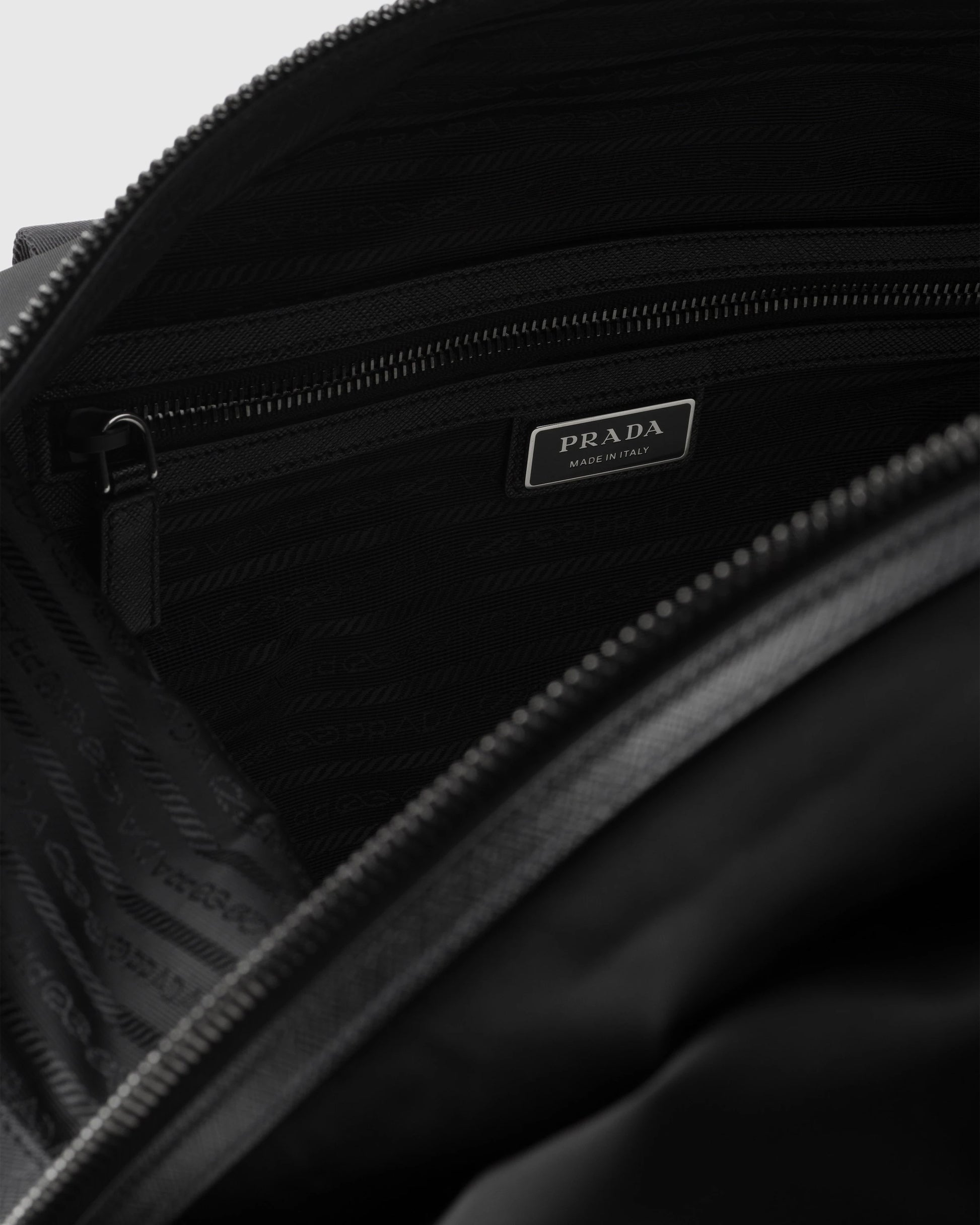 Re-Nylon and Saffiano leather duffle bag
