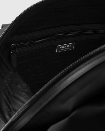 Re-Nylon and Saffiano leather duffle bag