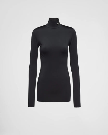 Jersey turtleneck top