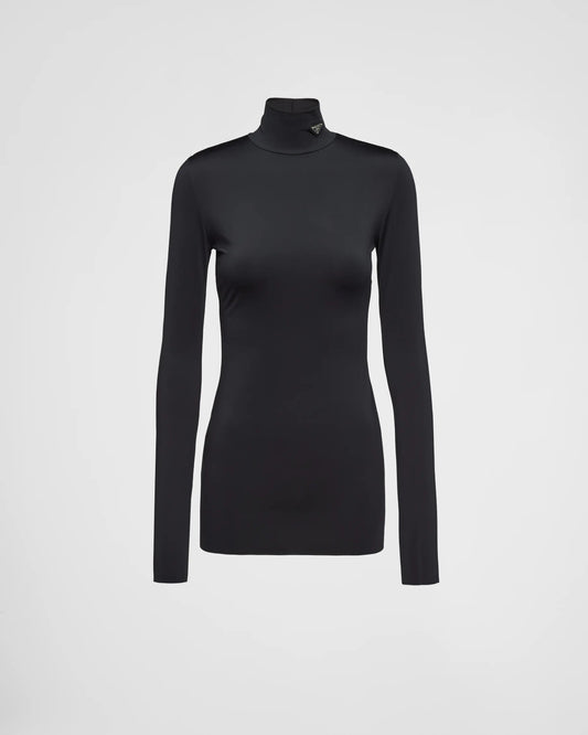 Jersey turtleneck top