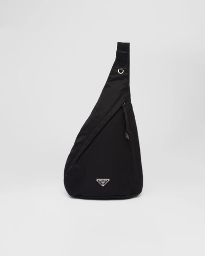 Re-Nylon and leather backpack